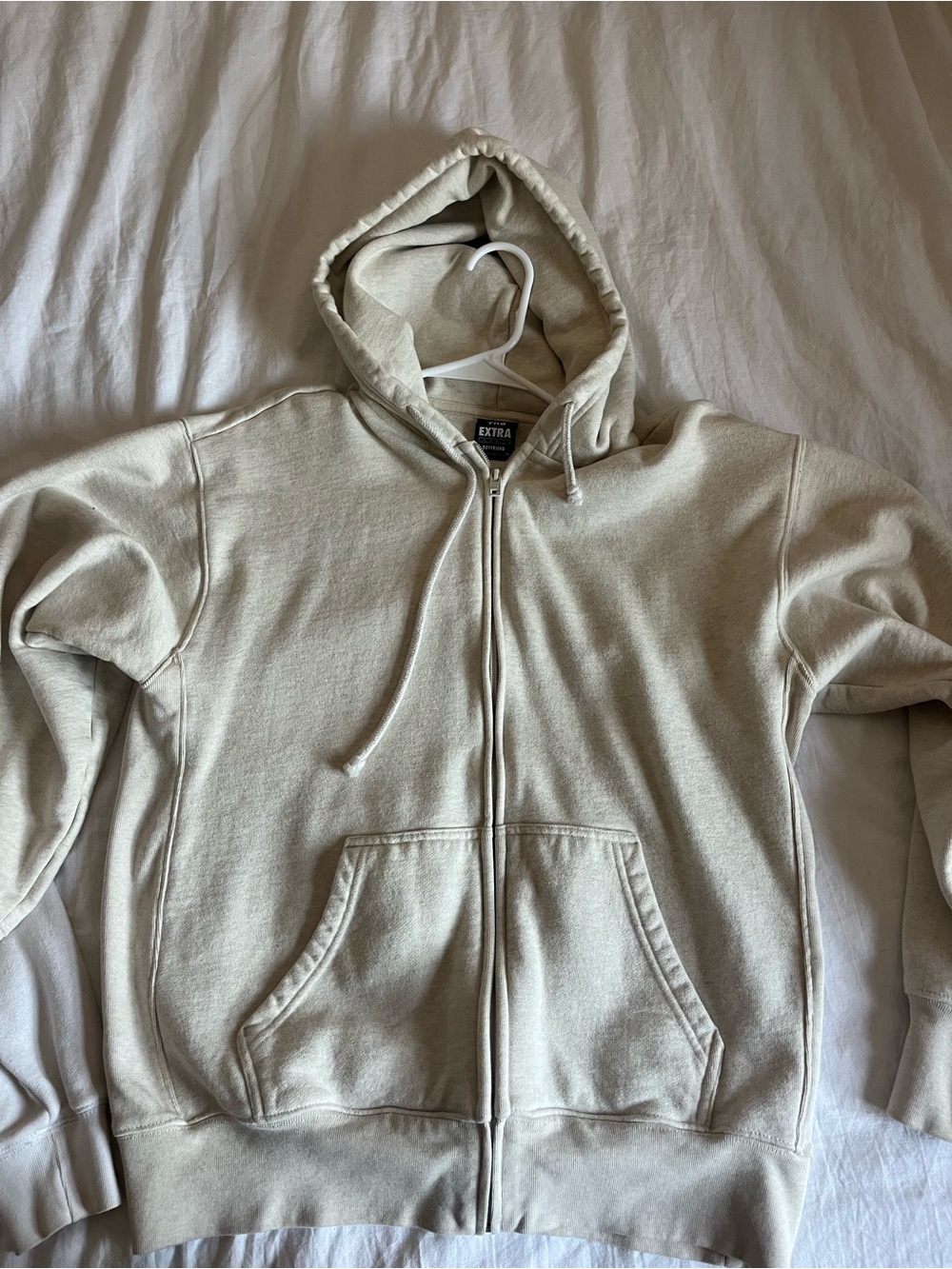 Aritzia TNA Cream Full-Zip Hoodie